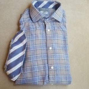 Thomas Dean Large Plaid Button Down Shirt
